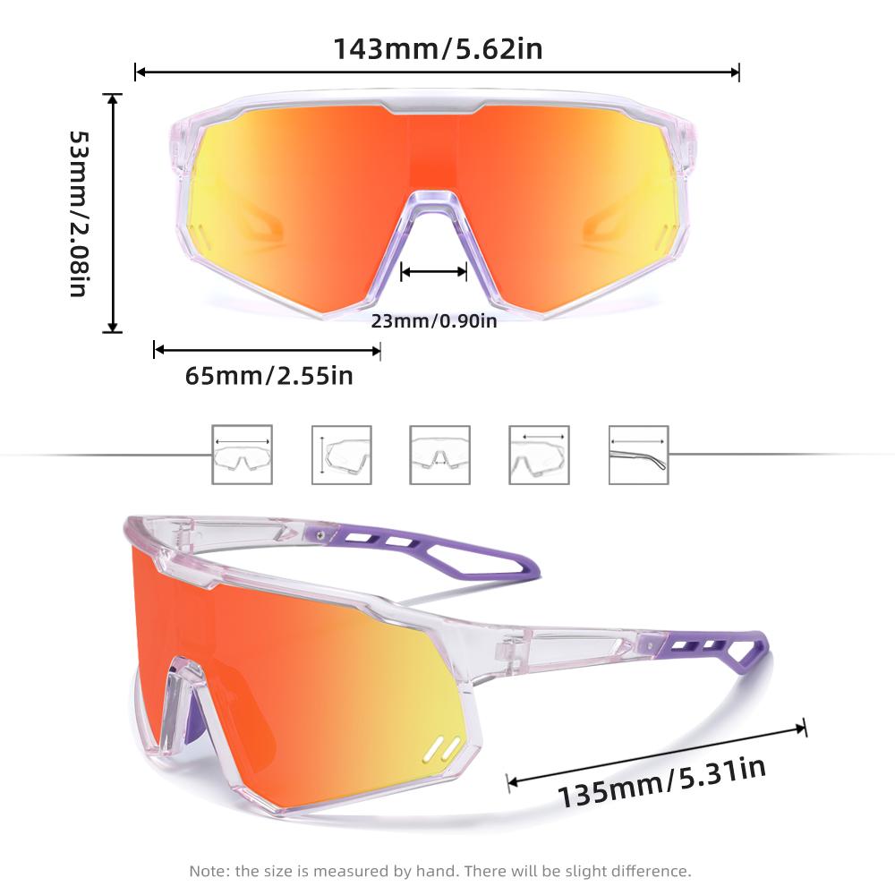KINGSEVEN UV400 Sports Sunglasses Men Cycling Running MTB Eyewear Red Photochromic Protective Glasses Outdoor Bicycle Goggles