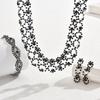 3pcs Women Jewelry Set Rhinestone Earrings Necklace Vracelet Wedding Party Accessories