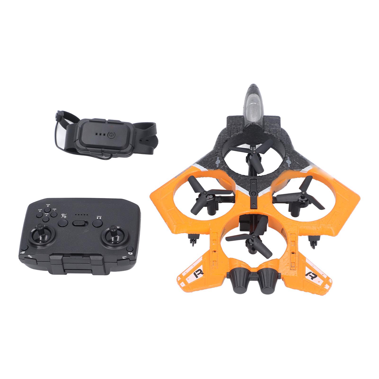 

RC Quadcopter Toy 2.4Ghz EPP Foam Dual Modes Gravity Sensing Remote Control Plane with LED Lights помаранчевий