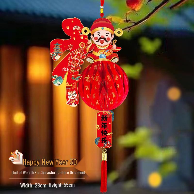 2026 Year of the Horse New Year Good Luck Red Lantern Hanging Ornaments
