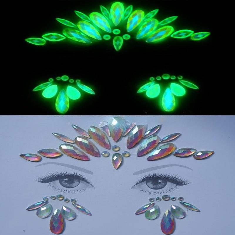Crystal Tattoo Sticker Glitter Eyeliner Eyebrow Makeup Face Eyes Diamond Temporary Tattoo Rock Rhinestone 3D Eyeliner Stickers