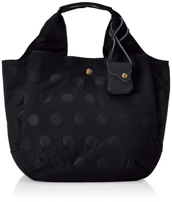 Tora Nylon DotCow Leer Tote, Maat 1S, Dames, 11714-BK, Zwart, Eén Maat