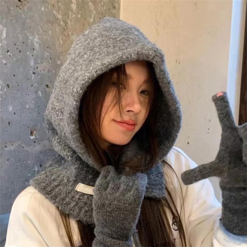 Handcrochet Neck Gaiter Hat for Women Winter Soft Warm Balaclava Hat Shopping Scarf Caps Outdoor Windproof Neckcover Hat