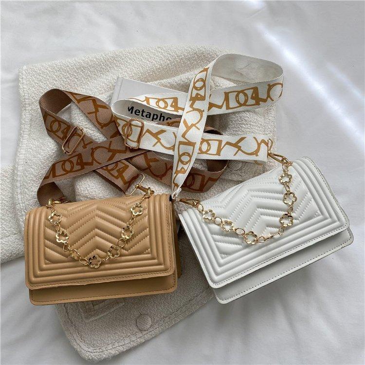 Mode Rhombus Stickgarn Schulter kleine quadratische Tasche Umhängetasche 2025 neu einfarbig Einbuchtung einfarbig tragbare Damentasche