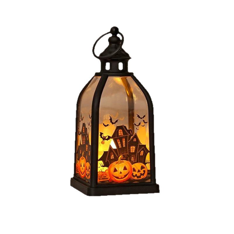 Halloween decorations, candle lights, wind lanterns, bars, parties, proms, atmosphere, retro four-corner jack-o-lanterns, dress up ornaments