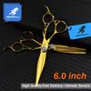 6.0 Inch Fmx-21 Nepson Gold Hollow Handle Hair Scissors, Hair Scissors, Flat Scissors, Bangs Scissors, Tooth Scissors