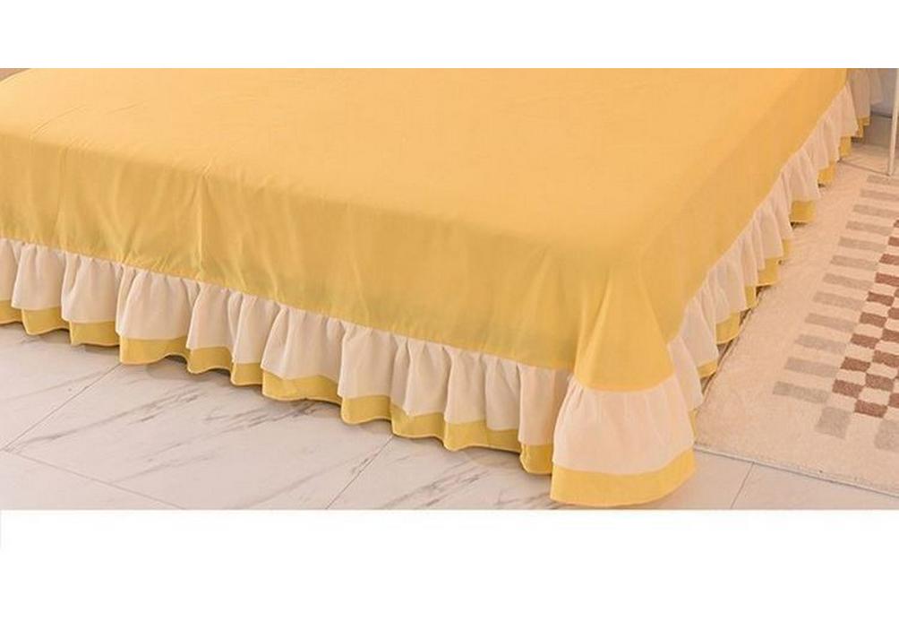 Korean Princess-Style Lace Trim Bedding Set - Brushed Four-Piece for Spring/Autumn