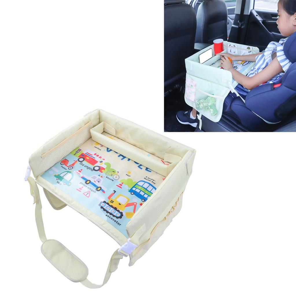 Kids Travel Tray Cartoon Pattern Waterproof Multifunctional Car Seat Lap Tray Child Seat Tray Cars