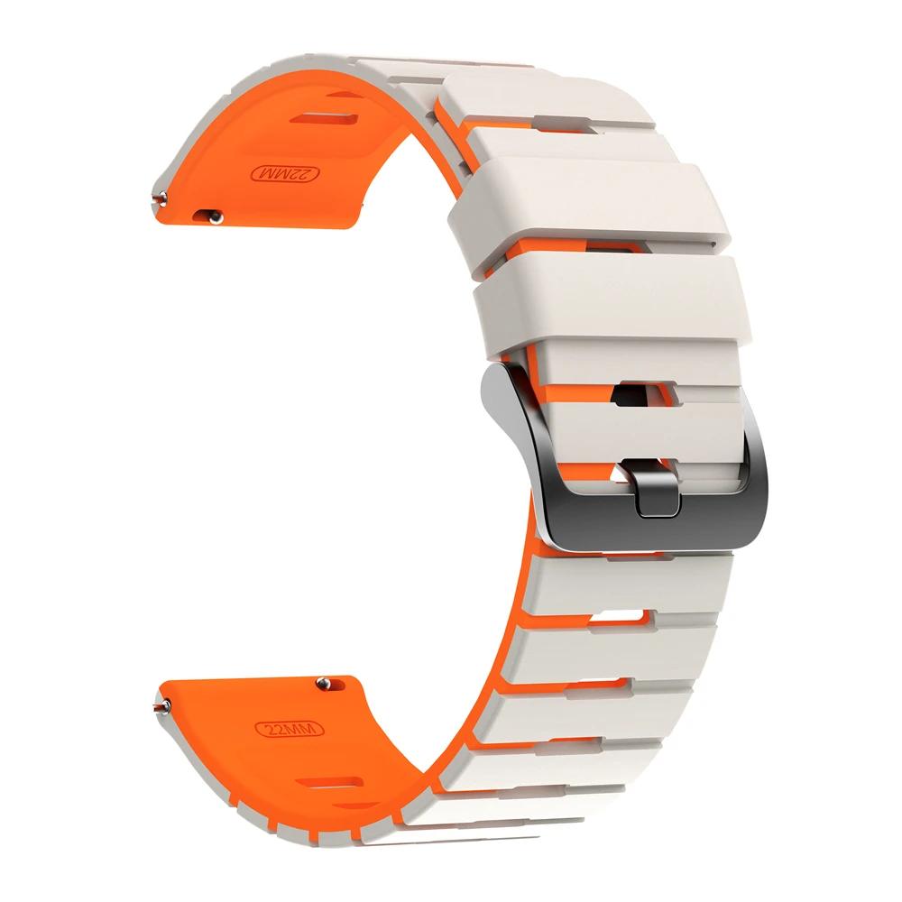 22mm Two-Tone Silicone Strap For COROS APEX 2 Pro 46mm/PACE Pro 3 Sports Soft Bands For SUUNTO RACE 2/S RUN Bracelet Accessories