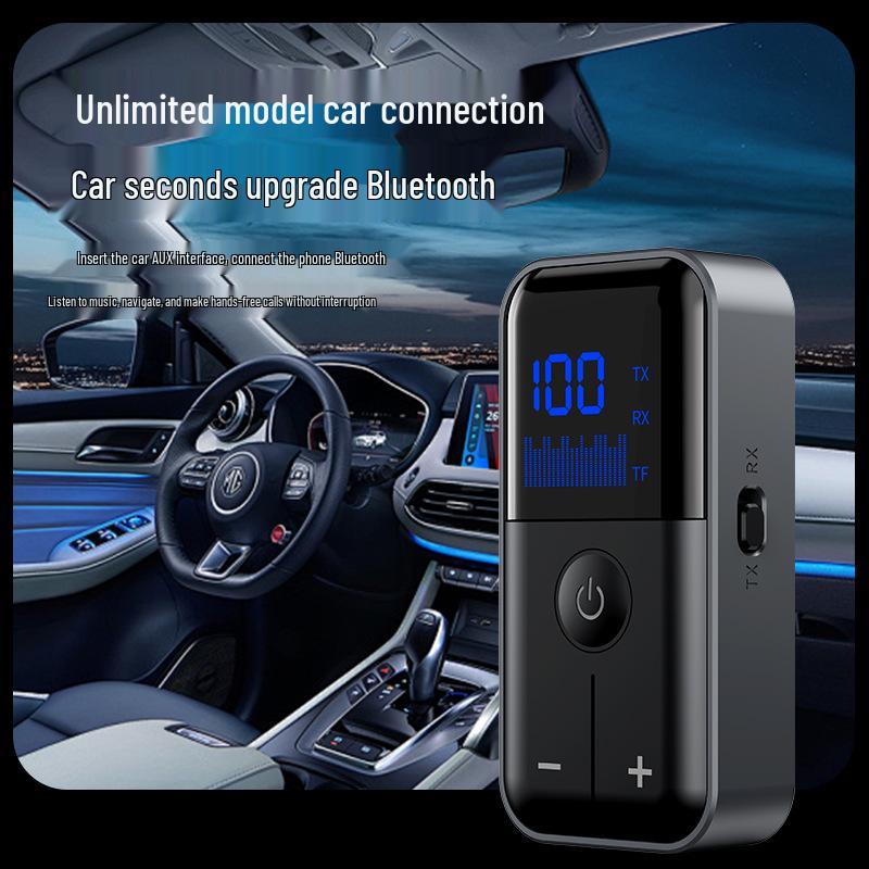 Bluetooth 5.4 2-in-1 Audio Receiver/Transmitter with AUX & Card Slot for Car/Home