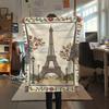 Paris Eiffel Tower Print Flannel Blanket, High quality Comfortable for All Seasons, Home Decor, Warmth and Comfort, Perfect for Christmas Gifts90