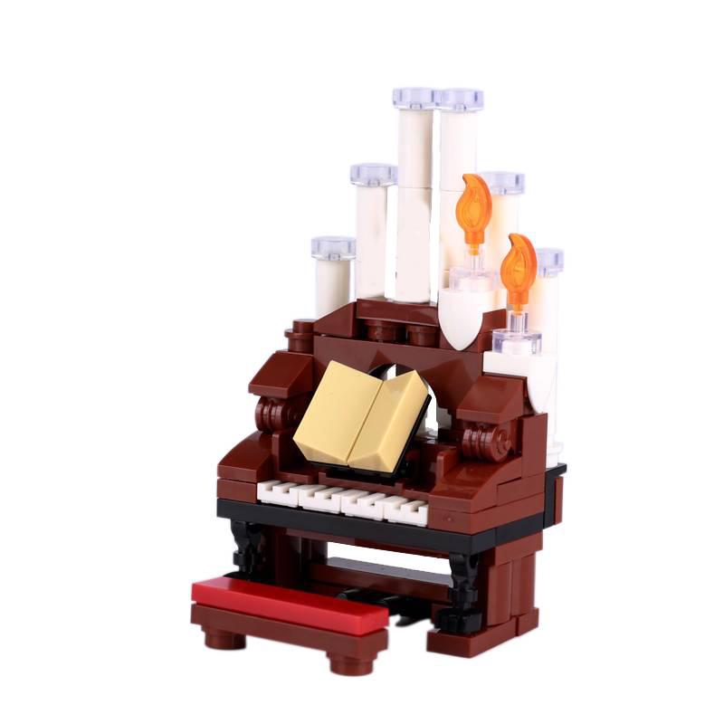 MOC City Stavebnice Scéna Doplňky Nábytek Postel Toaleta Vana Piano TV Pohovka Odpadkový koš Kuchyňské spotřebiče Cihlová hračka S14