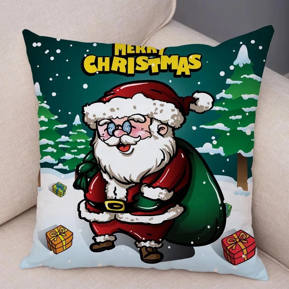 

Наволочки с рождественской тематикой Аксессуары для автомобиля Офис Санта-Клаус Гостиная Диван Домашние наволочки 40x40cm