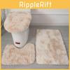 Non Dye Tie Slip Mat Fluffy Plush Bathroom Toilet Seat Cover Carpet 3 Piece Set