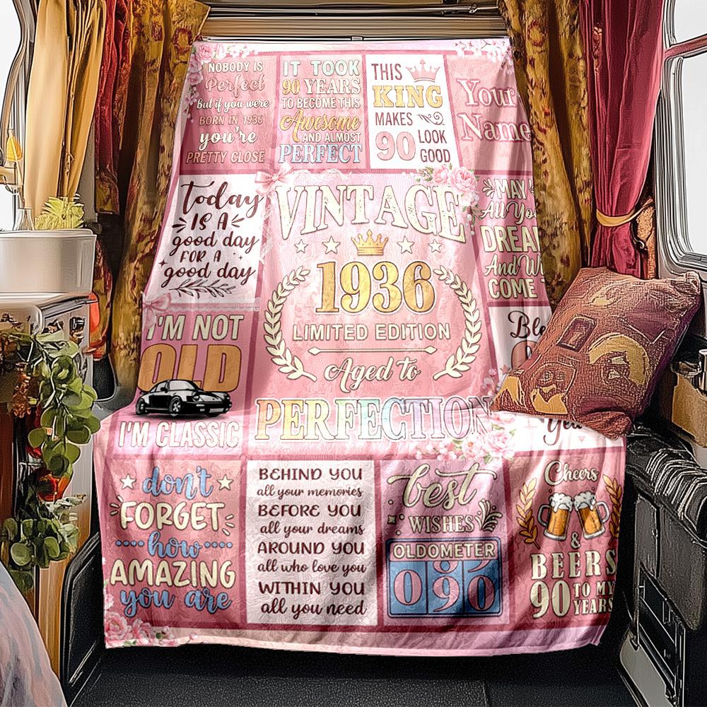 90Th Birthday Celebration Personalized Name Blankets Soft And Comfortable Against The Skin Naps And The Office A Wonderful Gift For Friends Family And
