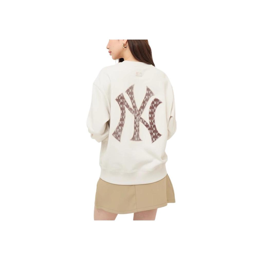 New MLB MONOGRAM New York Yankees Sweatshirt Unisex Dark Cream 3AMTM1044-50CRD