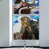 Folie pentru geamuri vitralii, Dimensiune personalizată, Aderență statică, Femei Iisus Hristos Îngeri Fecioara Maria Imagine, Decor Acasă, Tratament pentru ferestre