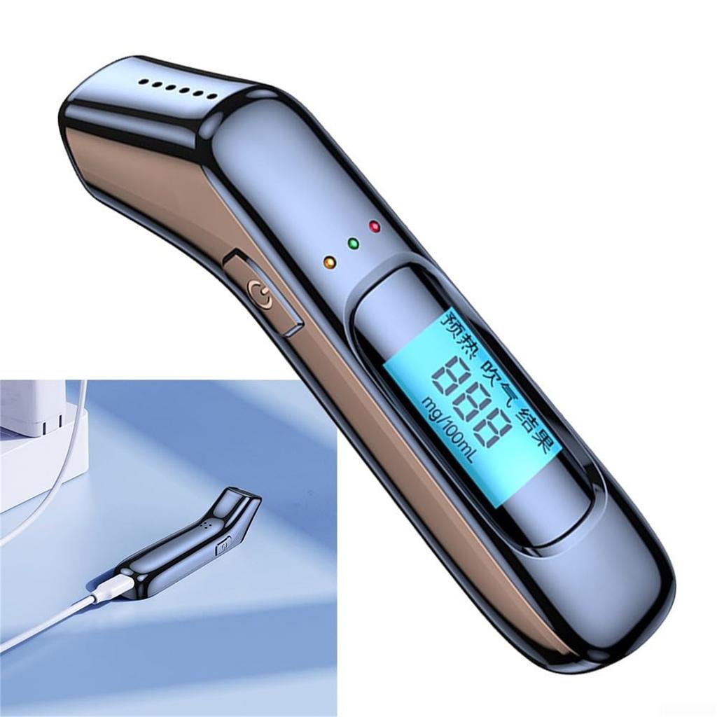 Tester With LED Digital Display, 0.000-0.199% BAC Breathalyzer For Quick Detection, Rechargeable Non-Contact  For Car Use, LCD Screen