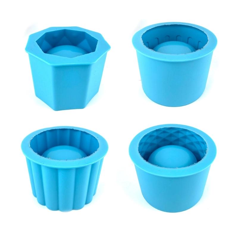 4Pcs Silicone Moulds for Concrete Flower Pots Cement Plant Pot Resin Molds Vase Mould Craft Garden Decorating Tools