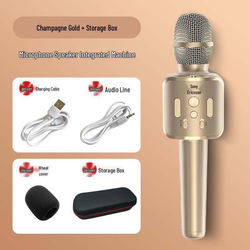 Wireless Bluetooth Microphone & Speaker for Mobile - Sing K Songs At Home for Kids & Adults