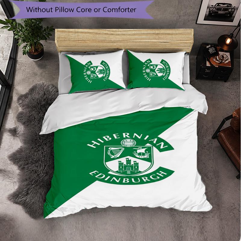Biancheria da Letto a Tema Hibernian FC Set 3 Pezzi Copripiumino Biancheria da Letto Decorativa Per Stanza Adolescenti Decorazione Casa