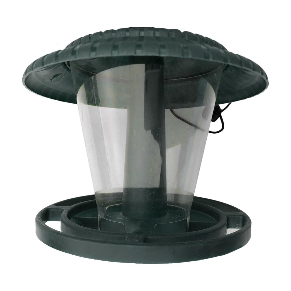 Bird Feeders for Outdoor Hanging,Outdoor Hanging Wild Bird Feeder, Plastic Hanging Outdoor Garden Backyard Decoration Clear Pavilion Shape with Roof,