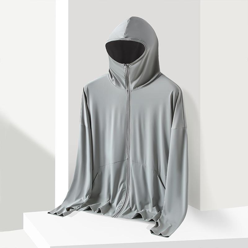 Outdoor Hooded Sunscreen Clothing, Original Yarn, Slim-fitting UV-proof Sunscreen Clothing for Men and Women, Ice Silk Breathable Summer Cardigan Top