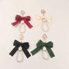 Large Bow Key Ring Pearl Keychain Car Pendant Creative Colorful Ribbon Fabric Knot Key Chain Accessories
