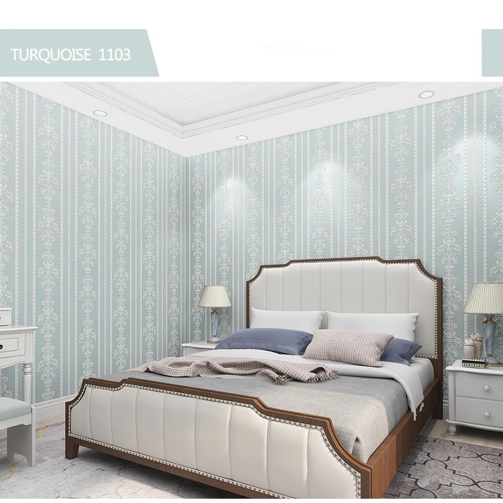 Netkané samolepicí tapety Evropský styl Velký květ Svislý pruh Domácí dekorace Tapeta Samolepicí