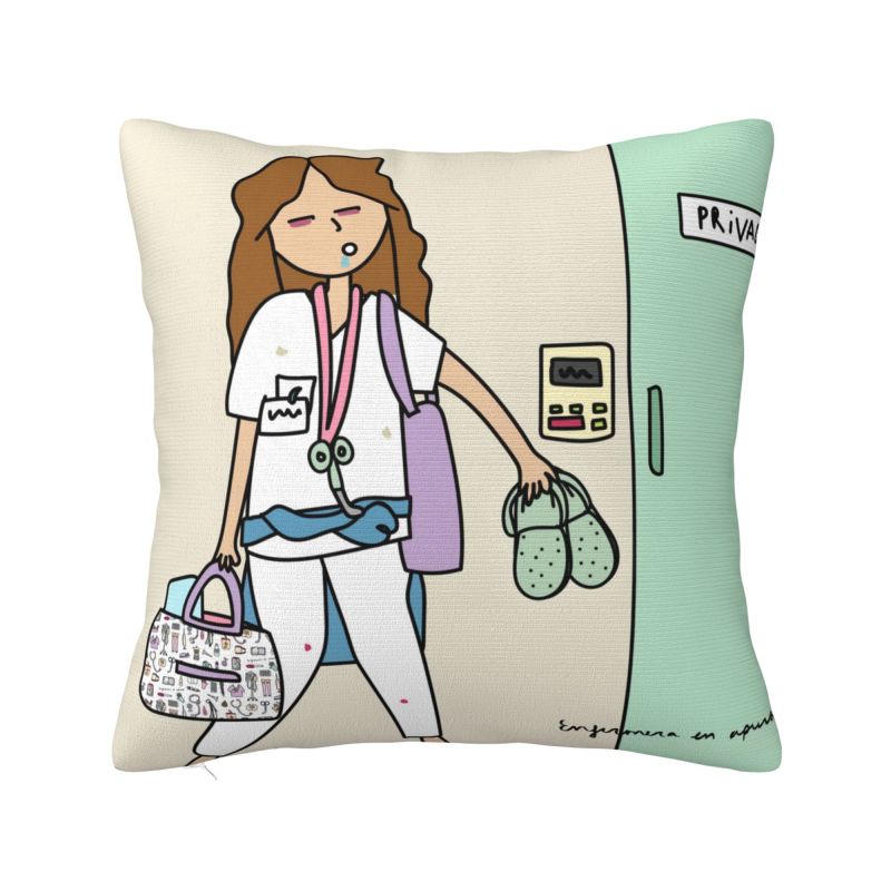 Enfermera En Apuros Doctor Nurse Medical Throw Pillow Case Bedroom Decoration Sofa Cushion Cover Polyester Soft Pillowcase