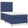3142303 vidaXL Divan Bed with Mattress Blue 90x190 Cm Fabric