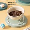Cat dish ceramic 15-degree incline easy eat protects cervical spine dog food bowl water pet detachable bottle clean plate (beige)