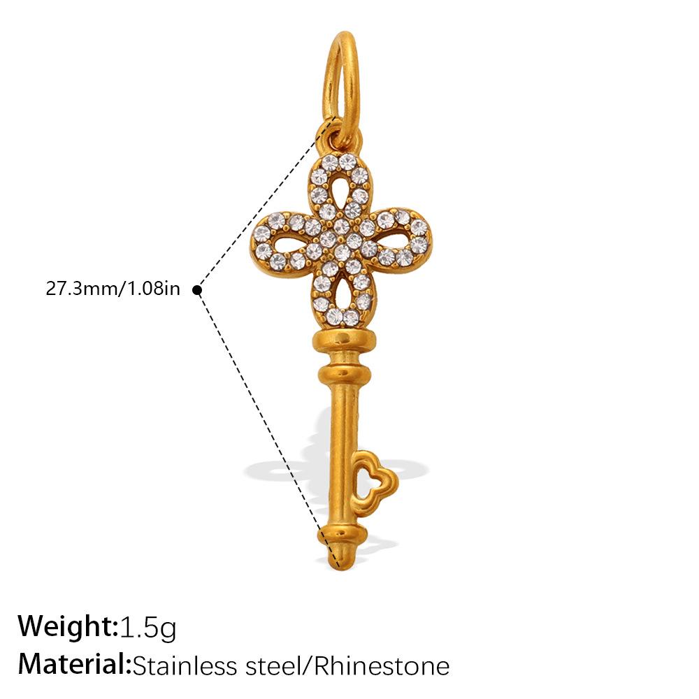 Gold Diamond Key Cross Pendant Multi-Style Personalized Pendant Diy Jewelry Accessories