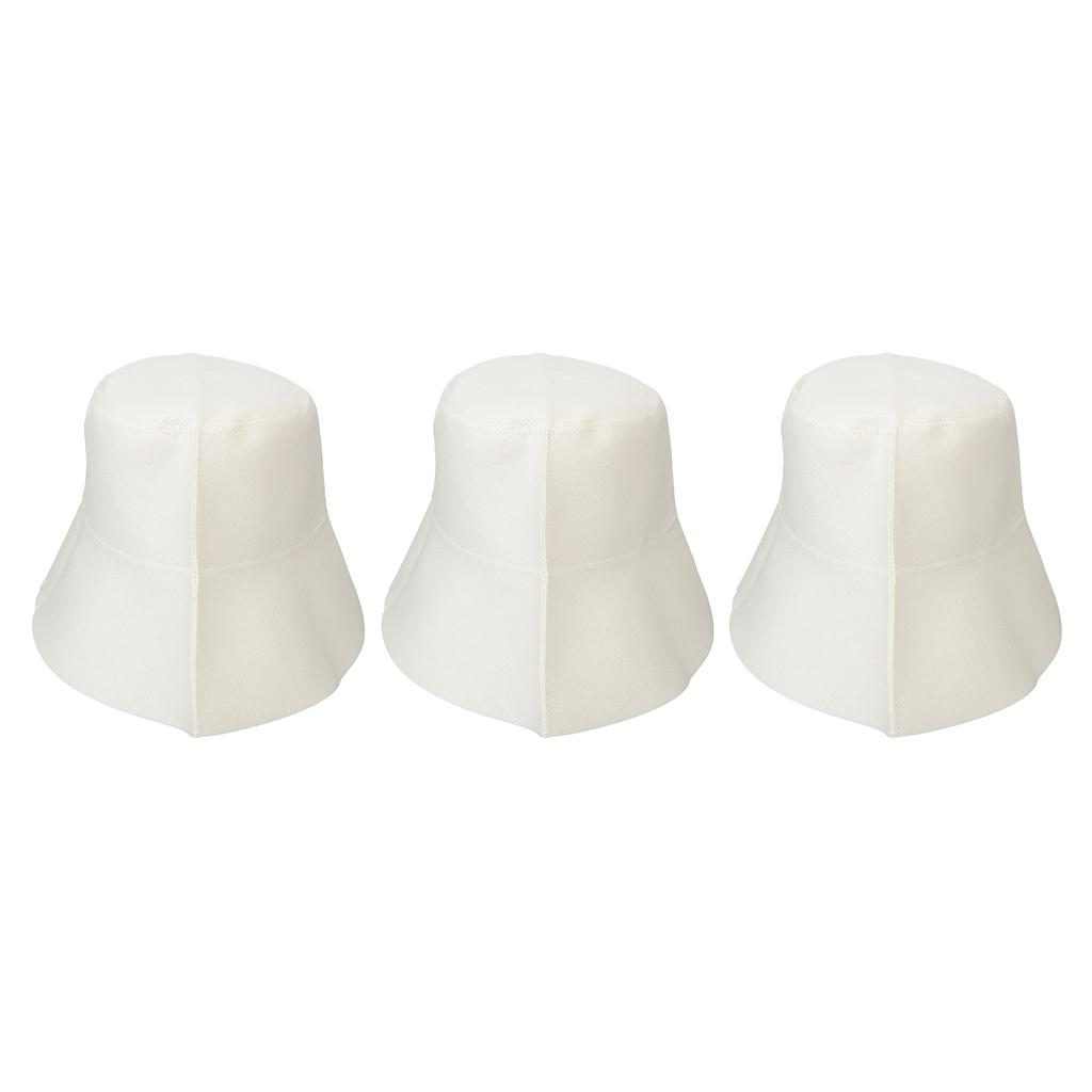 3PCS Sauna Felt Hat Thickening Water Absorption Safe Comfortable Sauna Cap for Bath Accessories White