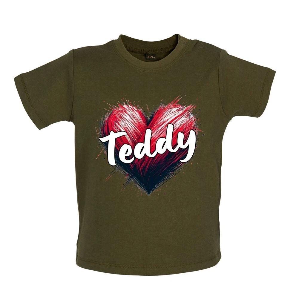 

Love Heart Teddy -Baby Kids Boys Girls Unisex T-Shirt / Romper Tees Top- Singer Lyrics Fan Tour Love Concert 100