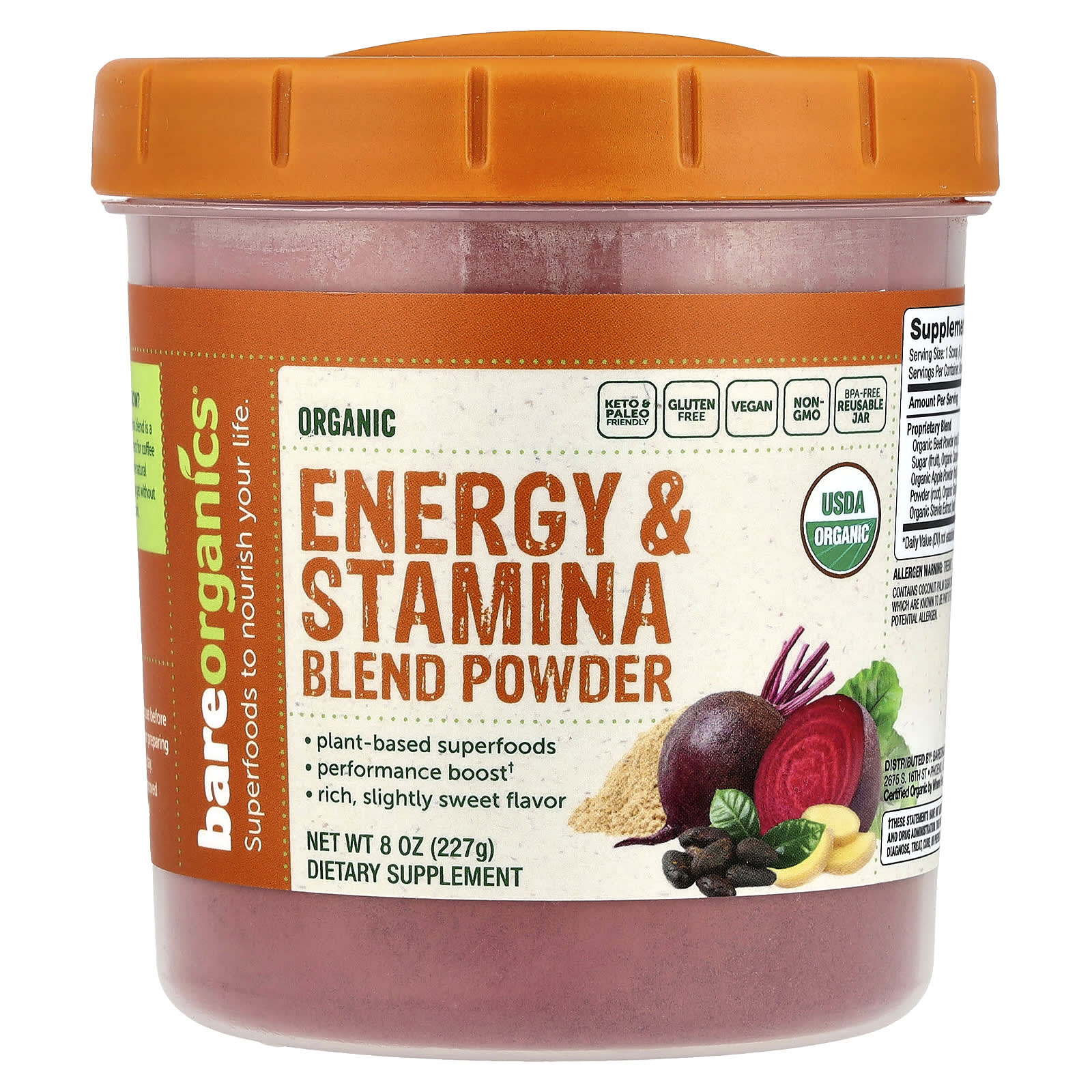 

Organic Energy & Stamina Blend Powder, 227G(8Oz)