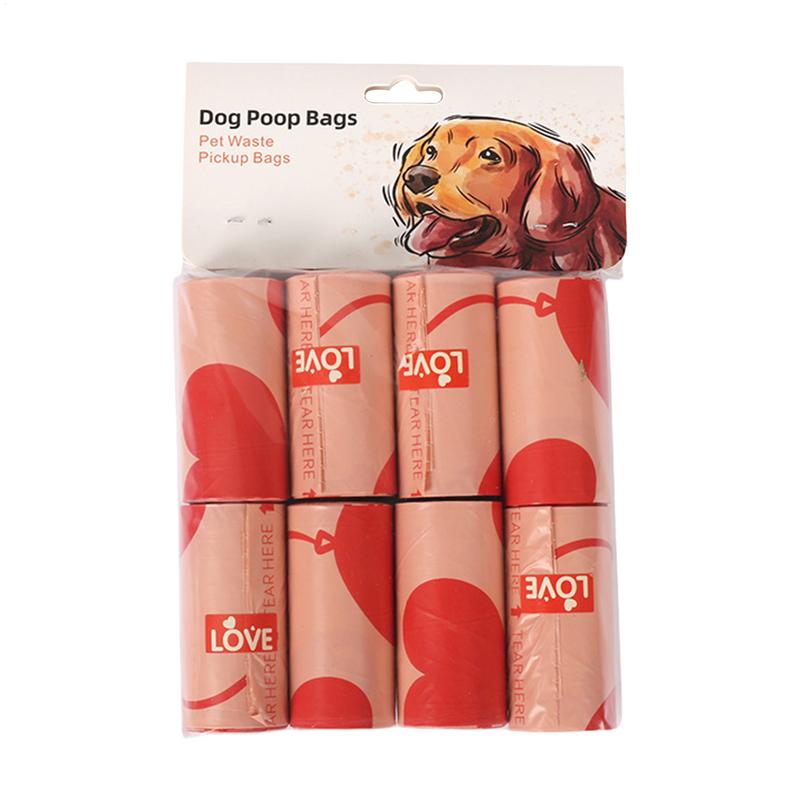 

Dog Waste Bags 8-Roll Love Theme Degradable Garbage Bags Love Patterns Pet Supplies for Car Travel Walking Home Outdoors CZECH REPUBLIC
