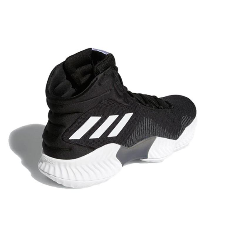 Adidas Pro Bounce 2018 Mid-Top Cushioning Durable Basketball Shoes Men's Black White FW5746