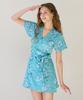 Bonide [Set] Cover-Up Wrap Swimsuit Set Flower Berry Mint