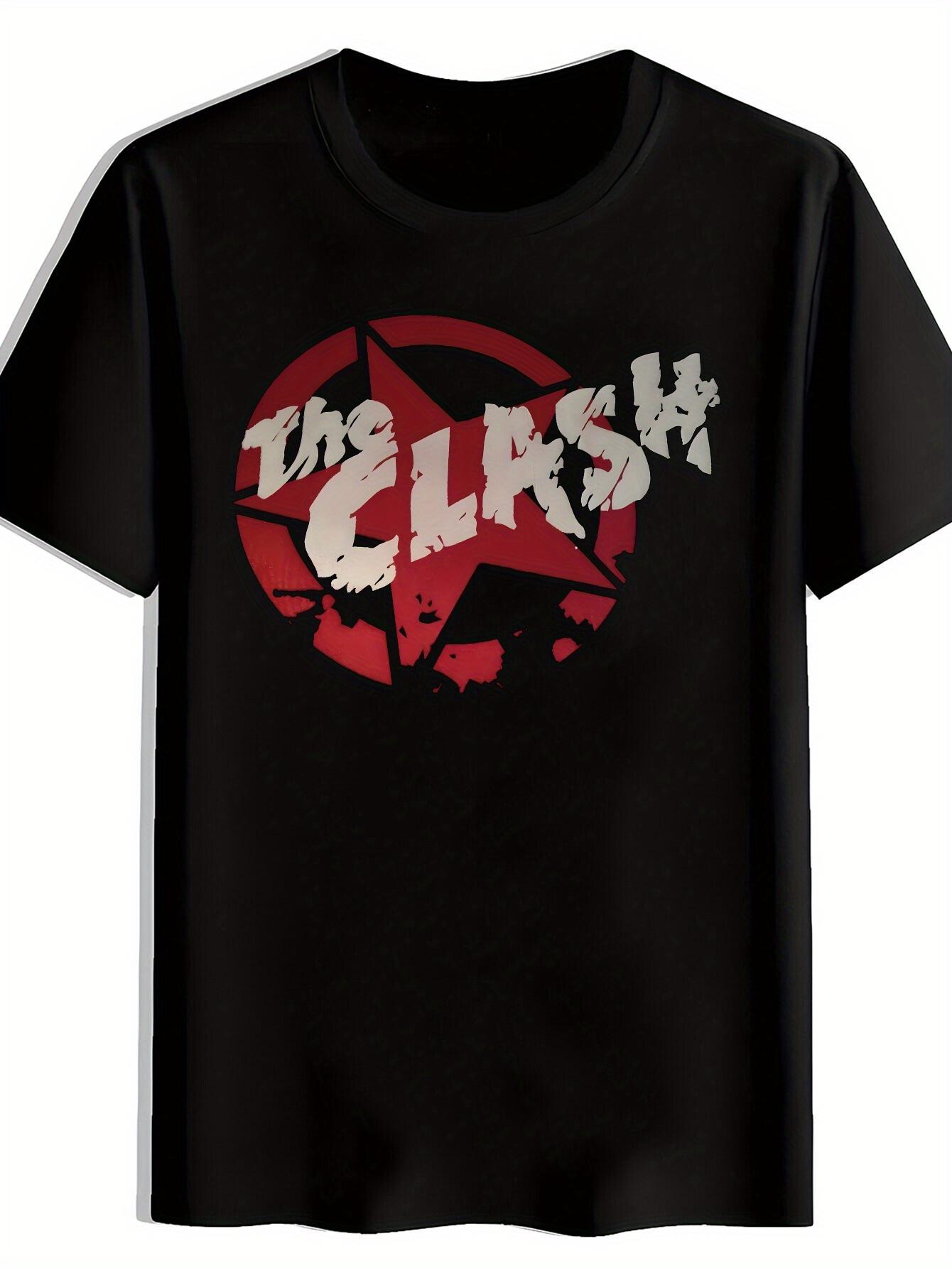 Retro Rock Band Print T-shirt XXXL