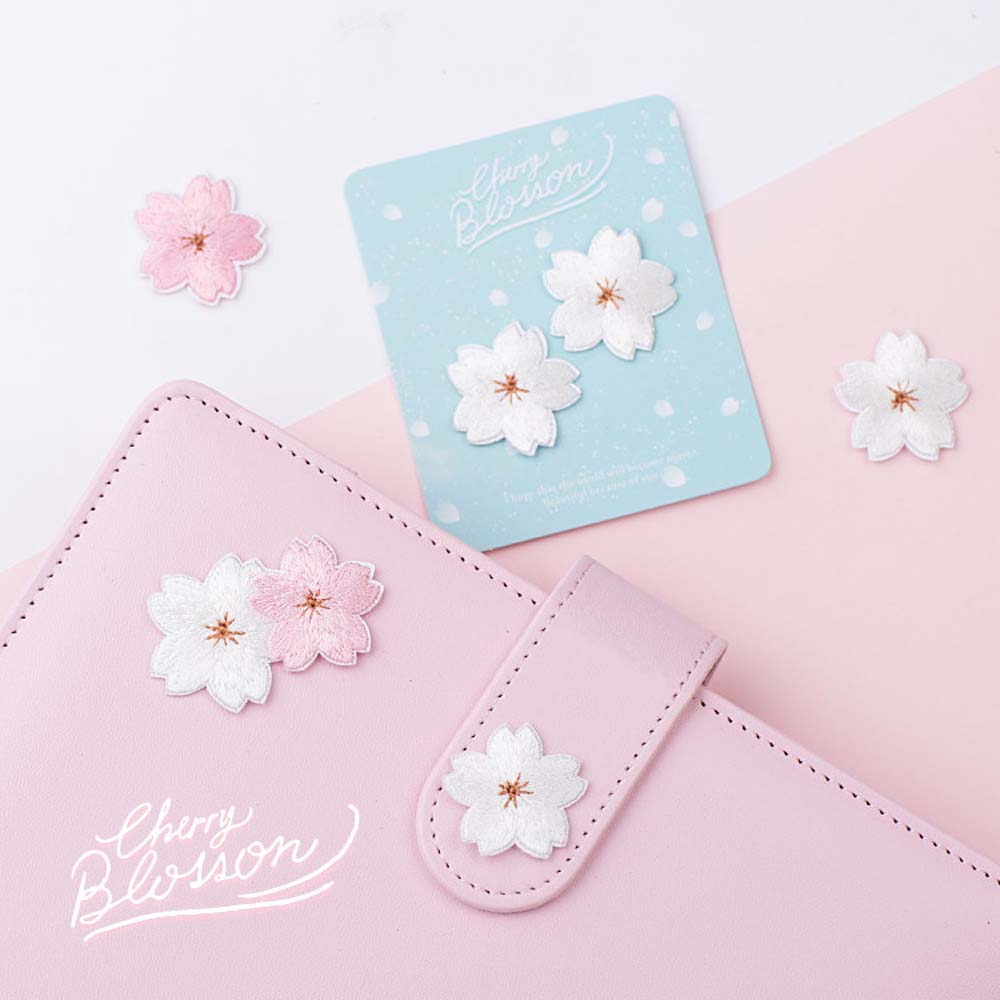 

Flowers Apparel Sewing Cherry Flower Badges Patches Appliques Clothes Embroidery Sewing Fabric