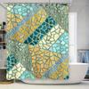 Retro Blue Green Yellow Mosaic Print Shower Curtain Waterproof Home Decor for Bathroom Free Shipping Worldwide