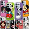 Cute Mafalda Case for Xiaomi Redmi Note 10 8 8T 9 10S 11S 11 7 12 12S 11E 13 Pro Plus Soft TPU Black Phone Cover