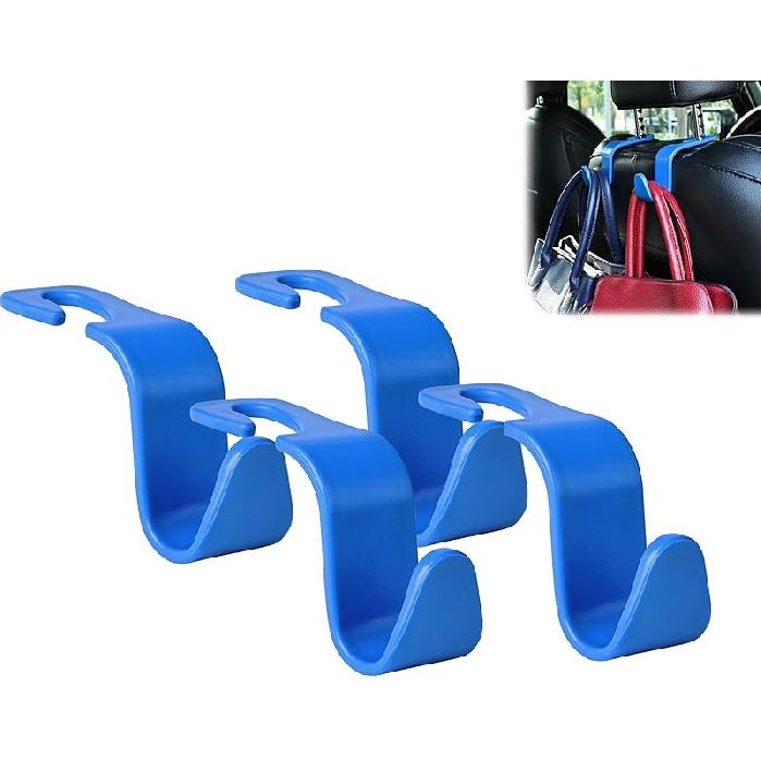 Amooca Car Seat Headrest Hook 4 Pack Hanger Storage Organizer Universal For Handbag Purse Coat Universal Fit Vehicle Car S Type Red