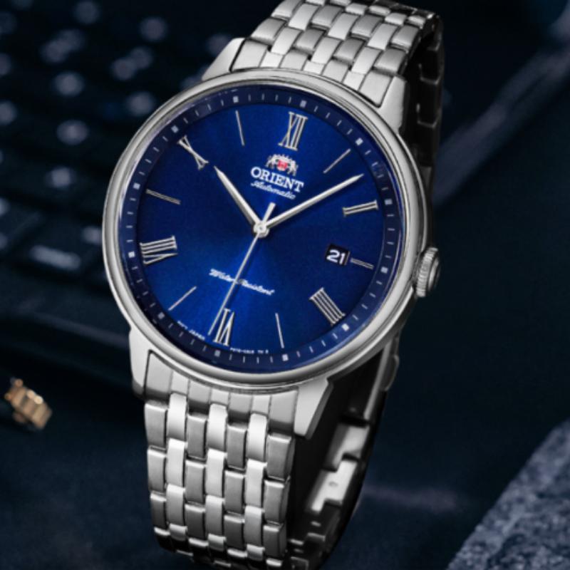 ORIENT Watchfully Automatic Mechanical Watch Men's Business Watch Blue Plate Steel Belt-mechanical Men's Watch RA-AC0J03L10B