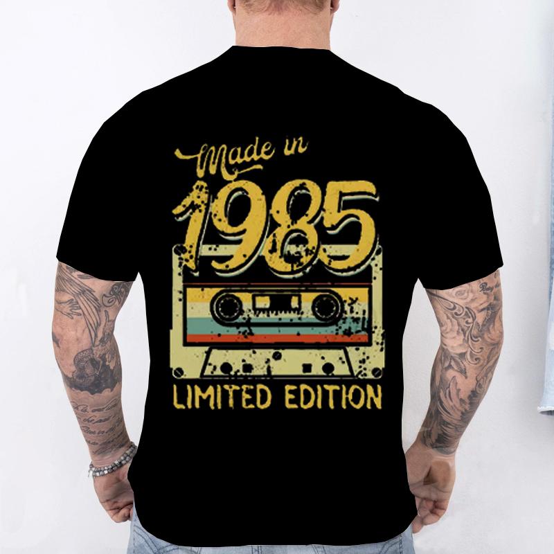 

Модная футболка в подарок на день рождения для мужчин Винтажная Сделано в 1985 40-й день рождения 40 лет Топы Летняя уличная мода Модные повседневные футболки 4XL