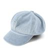 New washed large version denim octagonal hat women's spring and autumn face small literary retro versatile beret