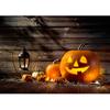 Wooden Board Photography Background Halloween Pumpkin Lamp Vinyl Photocall Backdrop for Children Baby Photobooth Photo Studio