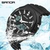 Sandafeng Student Simple Dual Display Synchronous Movement Electronic Watch Waterproof Multi-Function