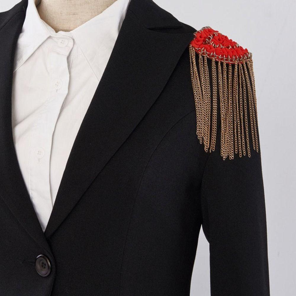 Pearls Pearls Tassel Epaulet Badge Shoulder Brooches Tassel Chain Shoulder Board  Stage performance